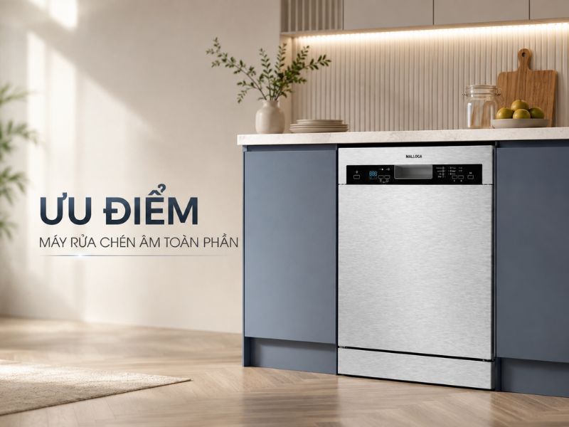 Máy Rửa Chén Âm Toàn Phần Có Ưu Điểm Gì?